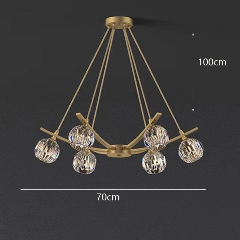 Lustre LED suspendu moderne pour un éclairage intérieur élégant | Marco Lucetti 6 têtes / Gradation à distance RC