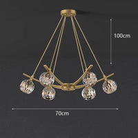 Lustre LED suspendu moderne pour un éclairage intérieur élégant | Marco Lucetti 6 têtes / Gradation à distance RC