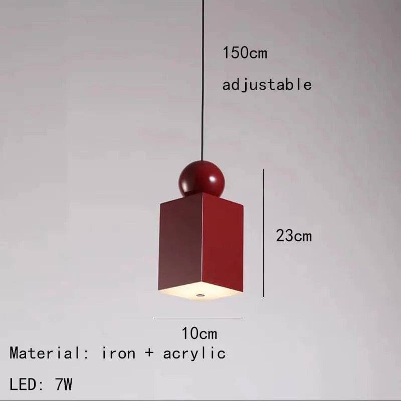 Lustre LED tendance avec cordon métallique ajustable - Livraison directe | Marco Lucetti D-Rouge / 3 modifiable