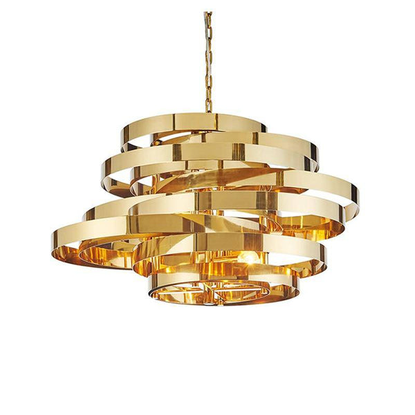 Lustre LED Tornado doré paré de design minimaliste | Marco Lucetti