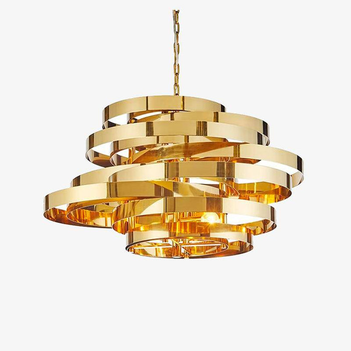 Lustre LED Tornado doré paré de design minimaliste | Marco Lucetti