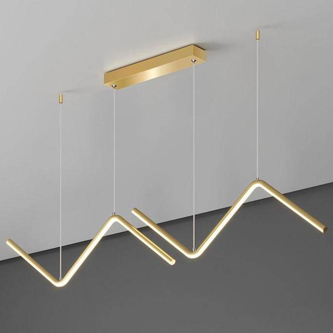 Lustre LED Triangulaire Moderne en Métal | Marco Lucetti Doré / Froide