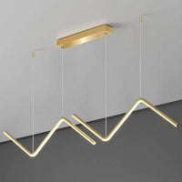 Lustre LED Triangulaire Moderne en Métal | Marco Lucetti Doré / Froide