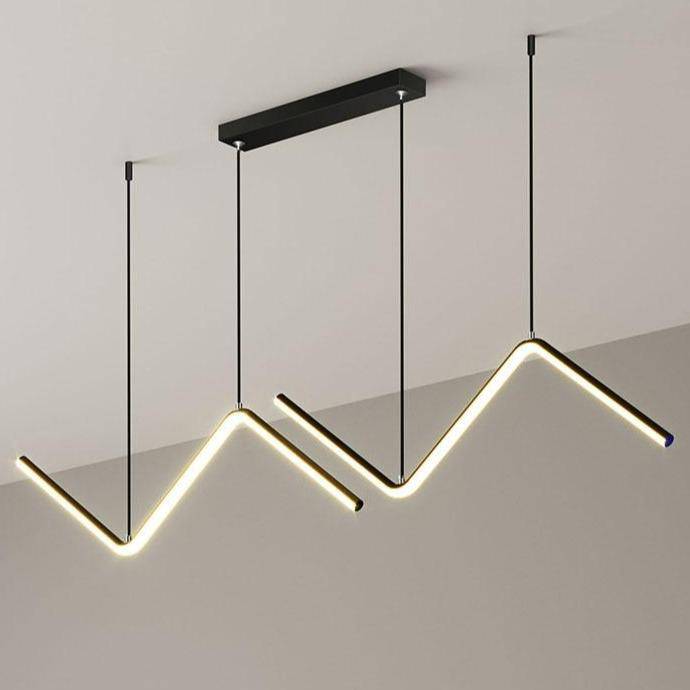 Lustre LED Triangulaire Moderne en Métal | Marco Lucetti Noir / Froide