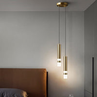 Lustre LED Tube Amias - Doré ou Noir | Marco Lucetti