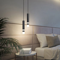 Lustre LED Tube Amias - Doré ou Noir | Marco Lucetti
