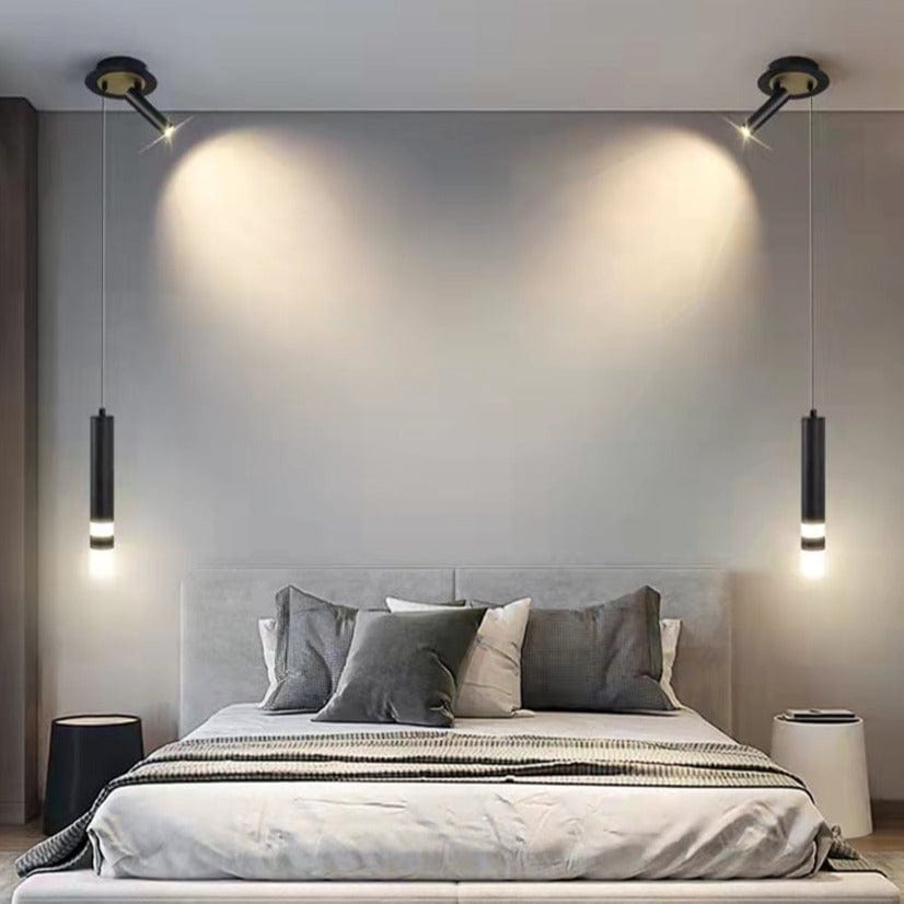 Lustre LED Tube Amias - Doré ou Noir | Marco Lucetti