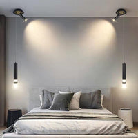 Lustre LED Tube Amias - Doré ou Noir | Marco Lucetti