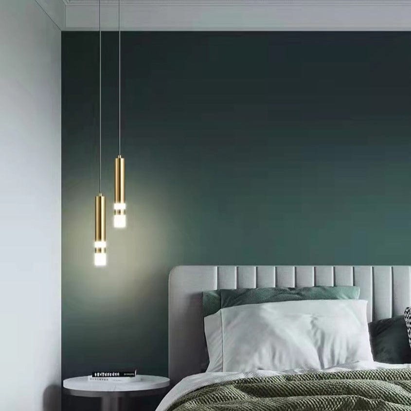 Lustre LED Tube Amias - Doré ou Noir | Marco Lucetti