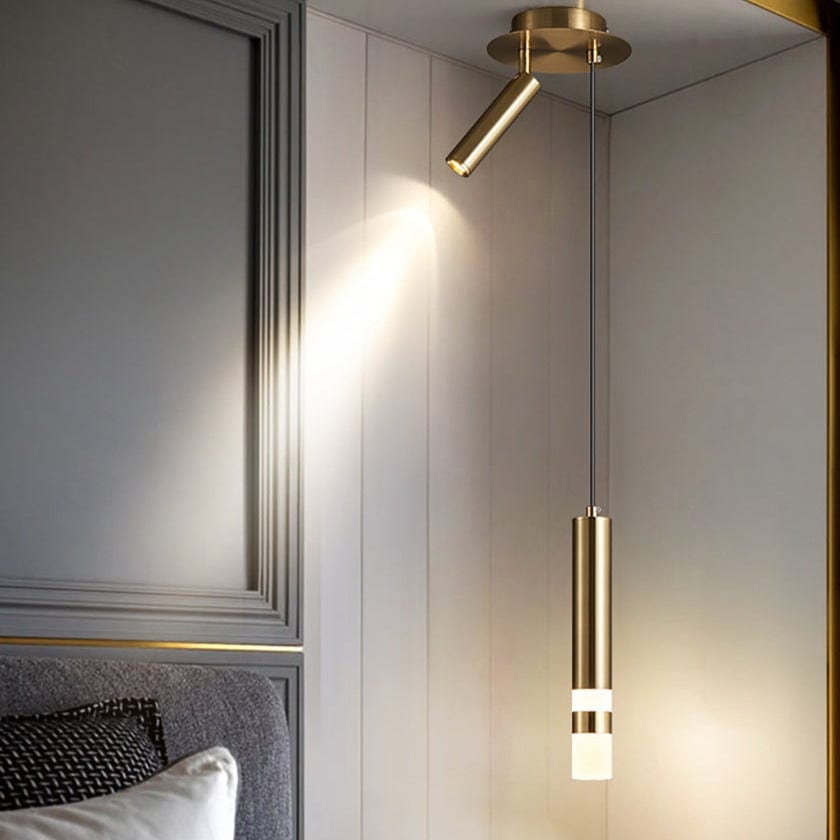 Lustre LED Tube Amias - Doré ou Noir | Marco Lucetti