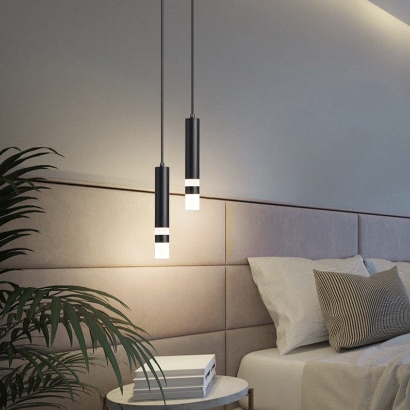 Lustre LED Tube Amias - Doré ou Noir | Marco Lucetti