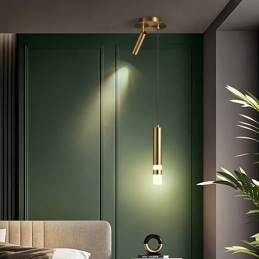 Lustre LED Tube Amias - Doré ou Noir | Marco Lucetti