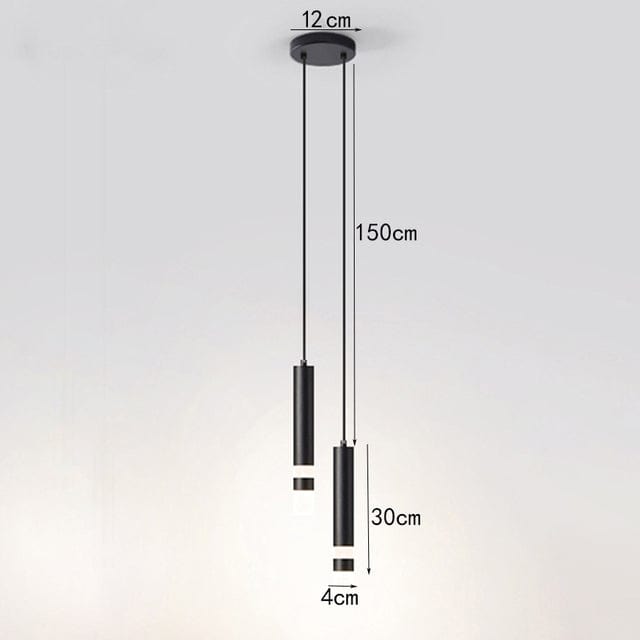 Lustre LED Tube Amias - Doré ou Noir | Marco Lucetti A / Froide