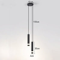 Lustre LED Tube Amias - Doré ou Noir | Marco Lucetti A / Froide