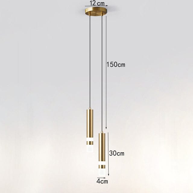 Lustre LED Tube Amias - Doré ou Noir | Marco Lucetti B / Chaude