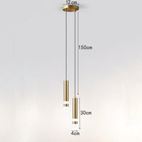 Lustre LED Tube Amias - Doré ou Noir | Marco Lucetti B / Chaude
