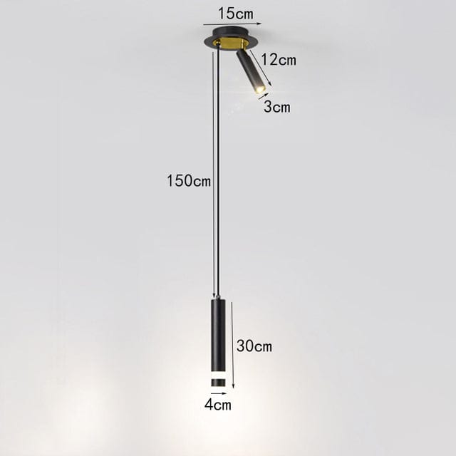 Lustre LED Tube Amias - Doré ou Noir | Marco Lucetti C / Chaude