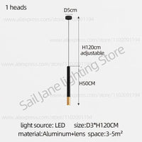 Lustre LED Tubulaire Premium pour Éclairage Intérieur de Restaurant | Marco Lucetti 1 tête / Lumière blanche