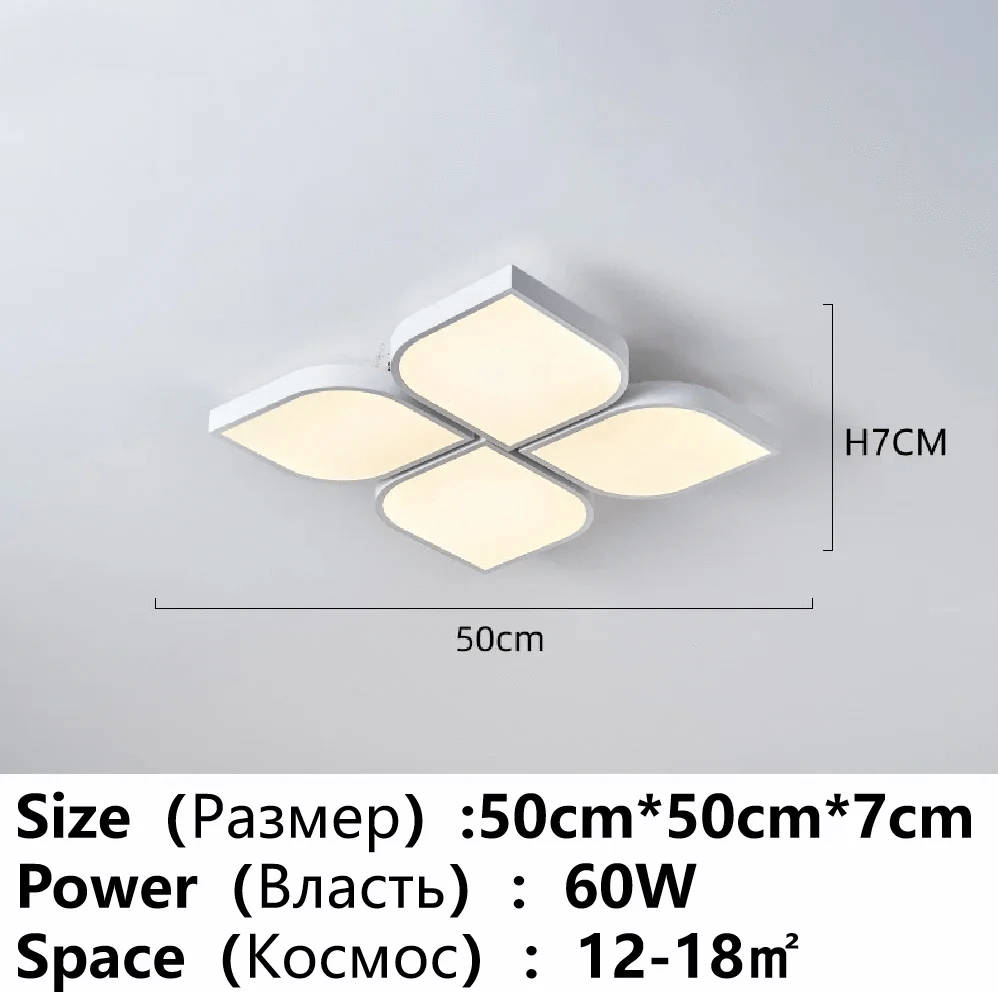 Lustre LED Ultra Lumineux pour Salon et Chambre d'Enfants | Marco Lucetti Pétales 50cm / Promesse avec télécommande