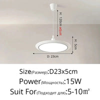 Lustre LED Ultra-mince Circulaire Moderne Minimaliste Trois-Preuve | Marco Lucetti B Blanc Noir D23cm / Blanc froid