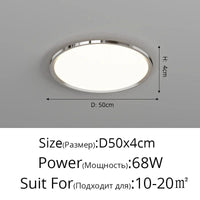 Lustre LED UltraSlim pour un intérieur moderne et élégant | Marco Lucetti Chromé 50cm / 3 couleurs sans télécommande