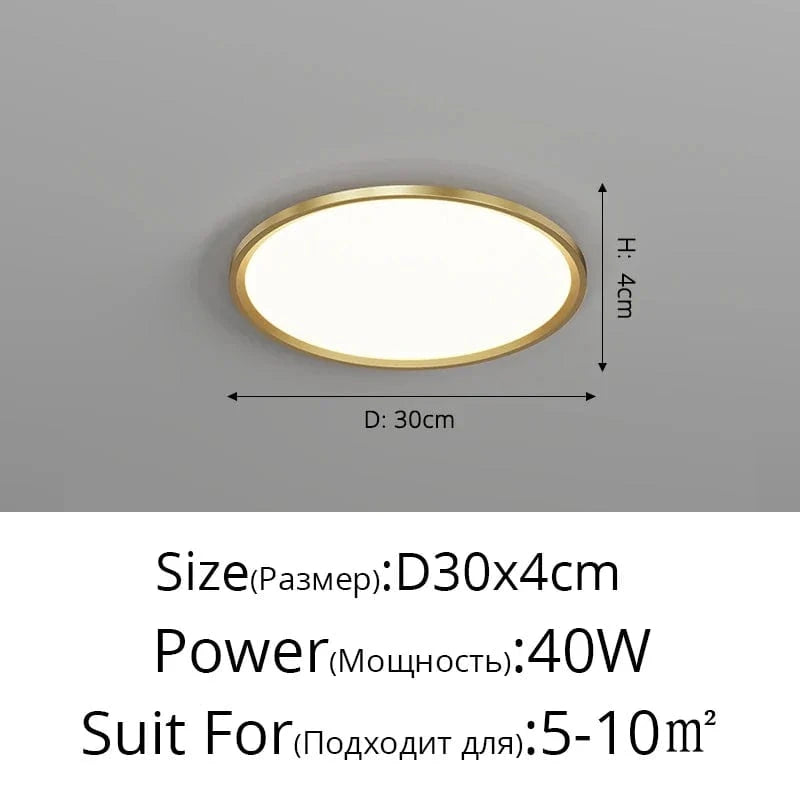 Lustre LED UltraSlim pour un intérieur moderne et élégant | Marco Lucetti Cuivre 30cm / 3 couleurs sans télécommande