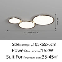 Lustre LED UltraSlim pour un intérieur moderne et élégant | Marco Lucetti Noir 3 anneaux / 3 couleurs sans télécommande