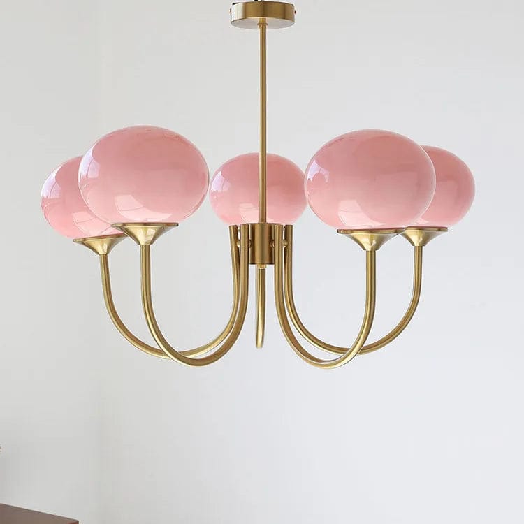 Lustre LED Verre Décoratif | Marco Lucetti Rose-5 têtes / Ampoule blanc froid