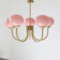 Lustre LED Verre Décoratif | Marco Lucetti Rose-5 têtes / Ampoule blanc froid