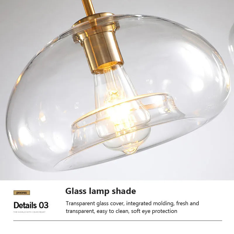 Lustre LED en verre industriel