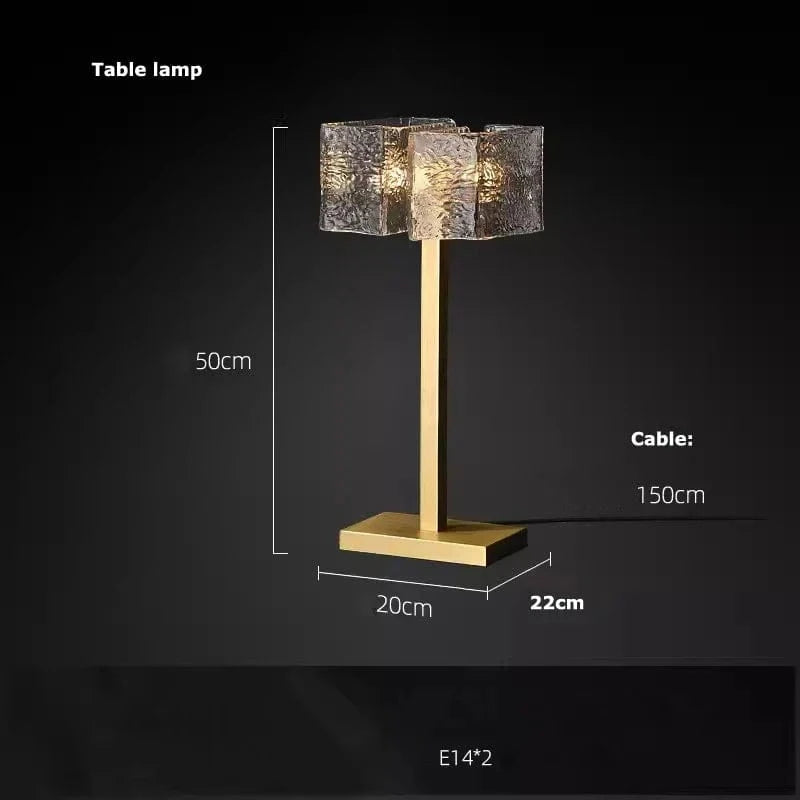 Lustre LED Waves of Glass – Design Moderne et Luxueux | Marco Lucetti Lampe de table / Trois couleurs