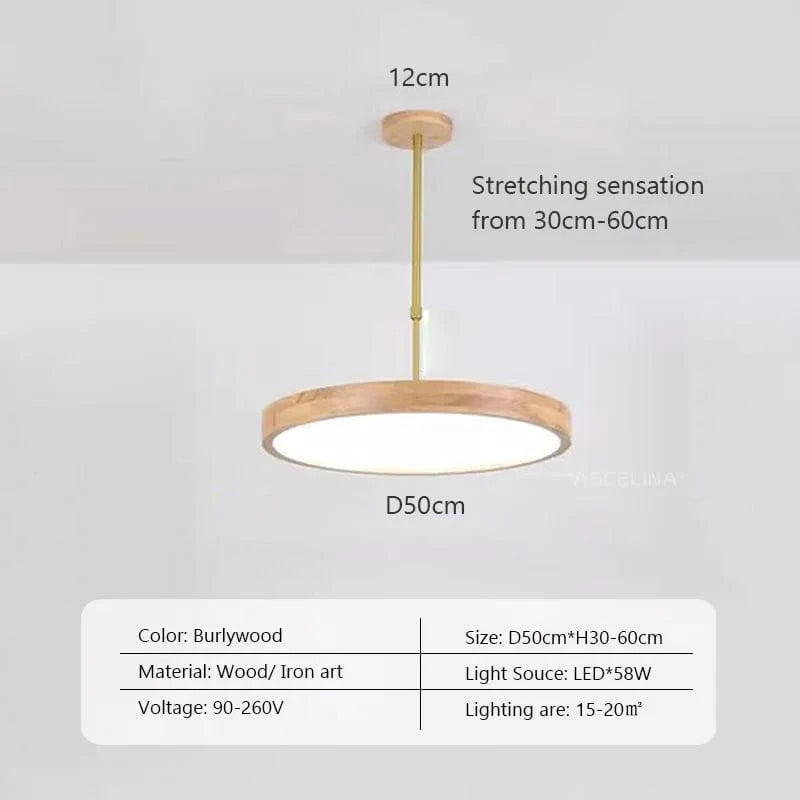 Lustre LED Zen en rondins | Marco Lucetti AD50 / Blanc froid-pas de rc