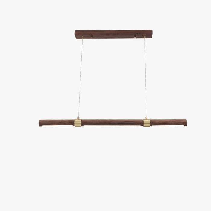Lustre Long en Bois Élégant