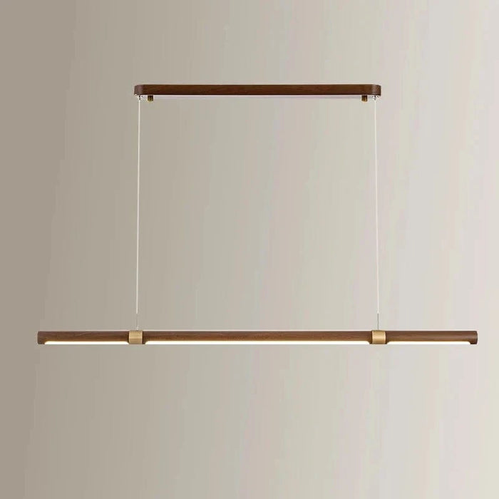 Lustre Long en Bois avec Éclairage LED Suspendu - Élégance Illuminée | Marco Lucetti