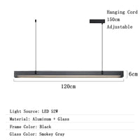 Lustre Long en Verre LED Design Minimaliste - Luxe Épuré | Marco Lucetti L120cm / Lumière modifiable
