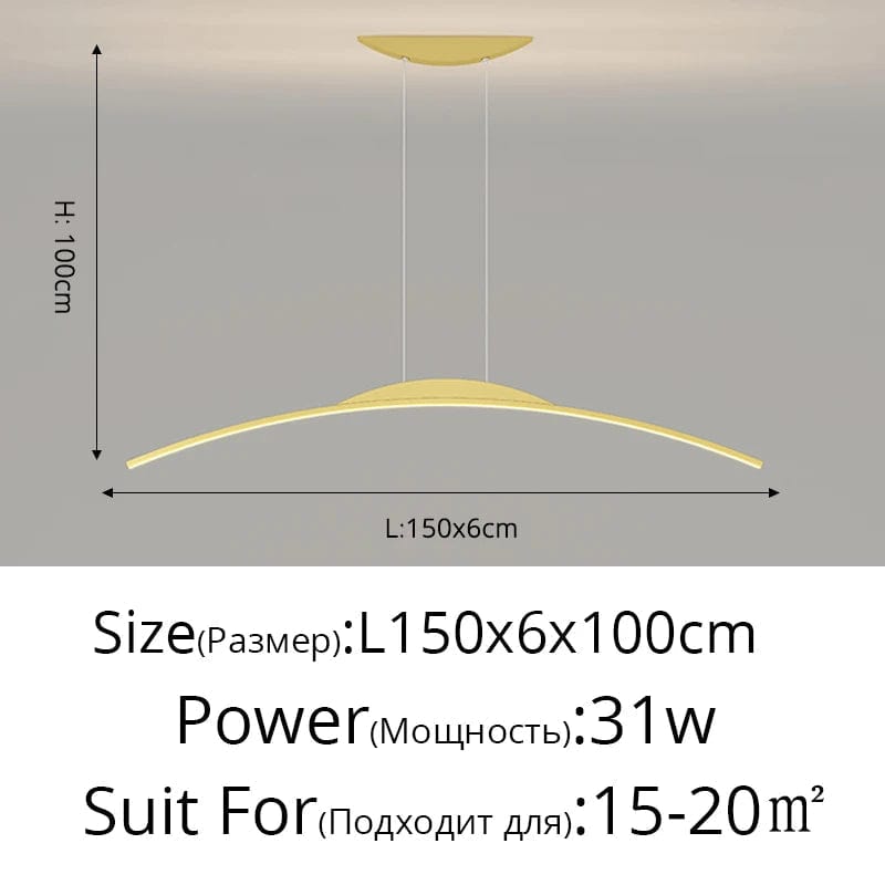 Lustre Long LED Minimaliste Éclat Moderne avec Hauteur Réglable | Marco Lucetti