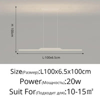 Lustre Long LED Minimaliste Éclat Moderne avec Hauteur Réglable | Marco Lucetti A Blanc 100cm / Blanc froid, pas de télécommande