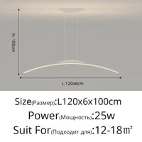 Lustre Long LED Minimaliste Éclat Moderne avec Hauteur Réglable | Marco Lucetti B Blanc 120cm / 3 couleurs sans télécommande