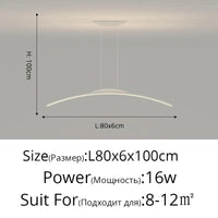 Lustre Long LED Minimaliste Éclat Moderne avec Hauteur Réglable | Marco Lucetti B Blanc 80cm / Luminosité variable