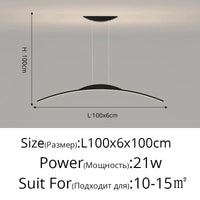 Lustre Long LED Minimaliste Éclat Moderne avec Hauteur Réglable | Marco Lucetti B Noir 100cm / Blanc froid, pas de télécommande