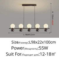 Lustre Longue Bande – Éclairage Élégant pour la Maison | Marco Lucetti B Noir 5 têtes / 3 couleurs