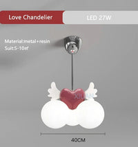 Lustre Lumière Angle Plafond Enfant Fille GlowArc | Marco Lucetti Lustre d&#39;amour / Lumière chaude