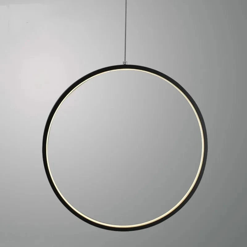 Lustre luminaire LED moderne en anneau pour salon et intérieur - Noir | Marco Lucetti