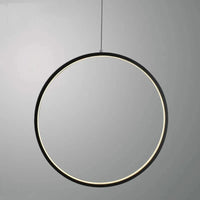 Lustre luminaire LED moderne en anneau pour salon et intérieur - Noir | Marco Lucetti