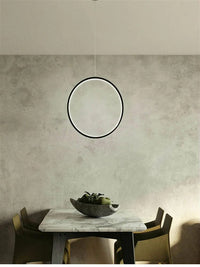 Lustre luminaire LED moderne en anneau pour salon et intérieur - Noir | Marco Lucetti