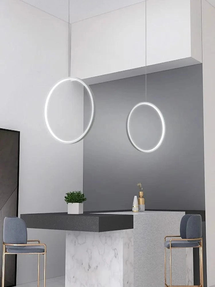 Lustre luminaire LED moderne en anneau pour salon et intérieur - Noir | Marco Lucetti