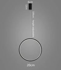 Lustre luminaire LED moderne en anneau pour salon et intérieur - Noir | Marco Lucetti D20CM / Corps de lampe noir / Blanc froid