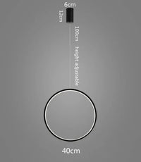 Lustre luminaire LED moderne en anneau pour salon et intérieur - Noir | Marco Lucetti D40CM / Corps de lampe noir / Blanc froid