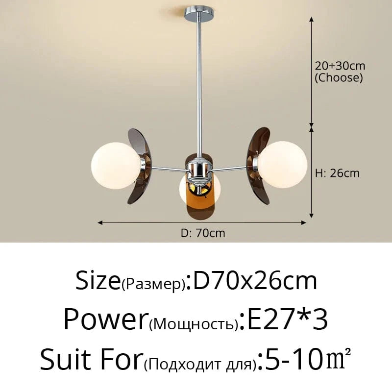 Lustre Lumineux Art Suspendu - Décoration Intérieure | Marco Lucetti A 3 têtes marron foncé / Blanc froid
