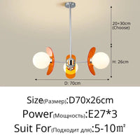 Lustre Lumineux Art Suspendu - Décoration Intérieure | Marco Lucetti A 3 têtes Orange / Blanc froid
